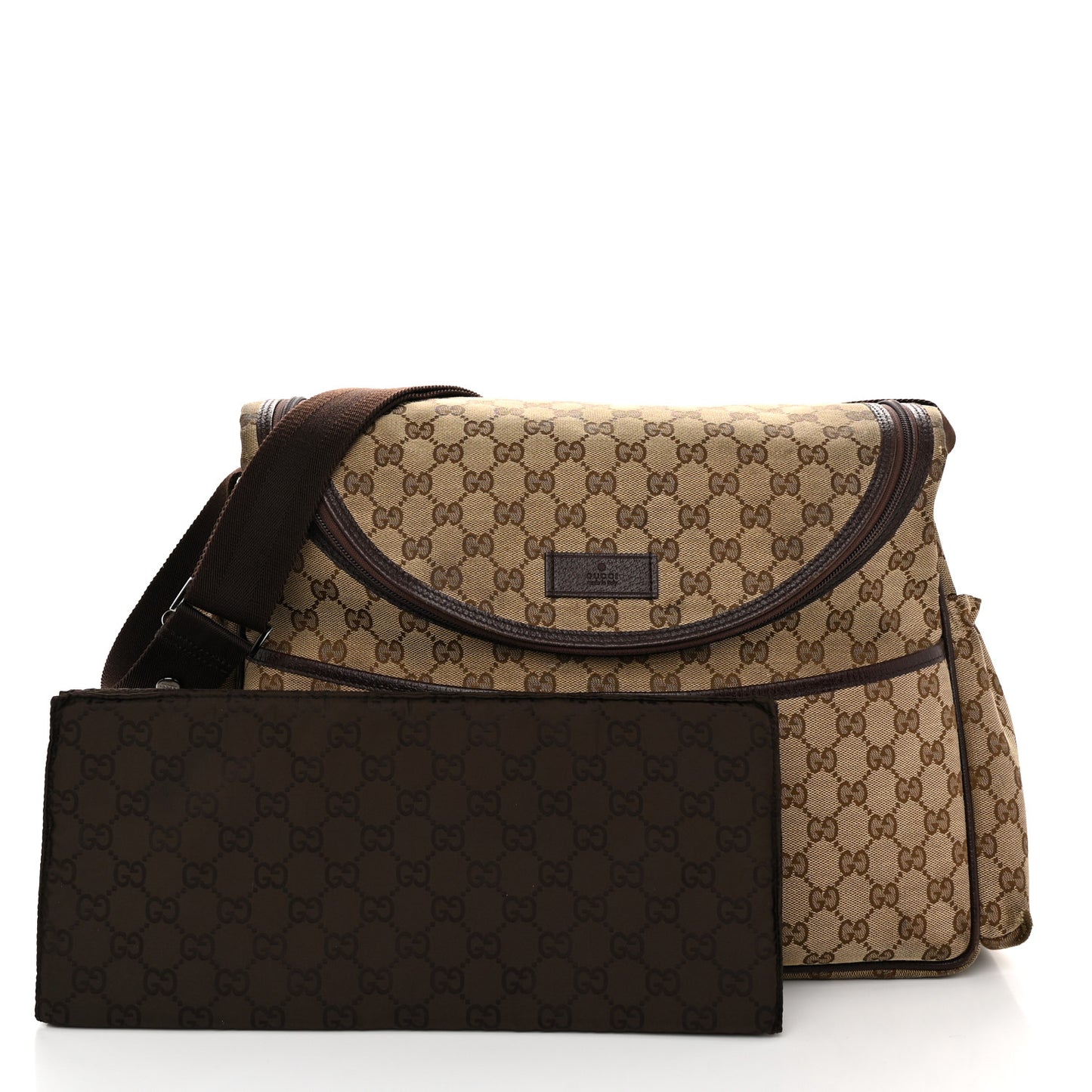 Monogram Natural Pigskin Large Diaper Bag Beige Ebony Cocoa Dark Chocolate