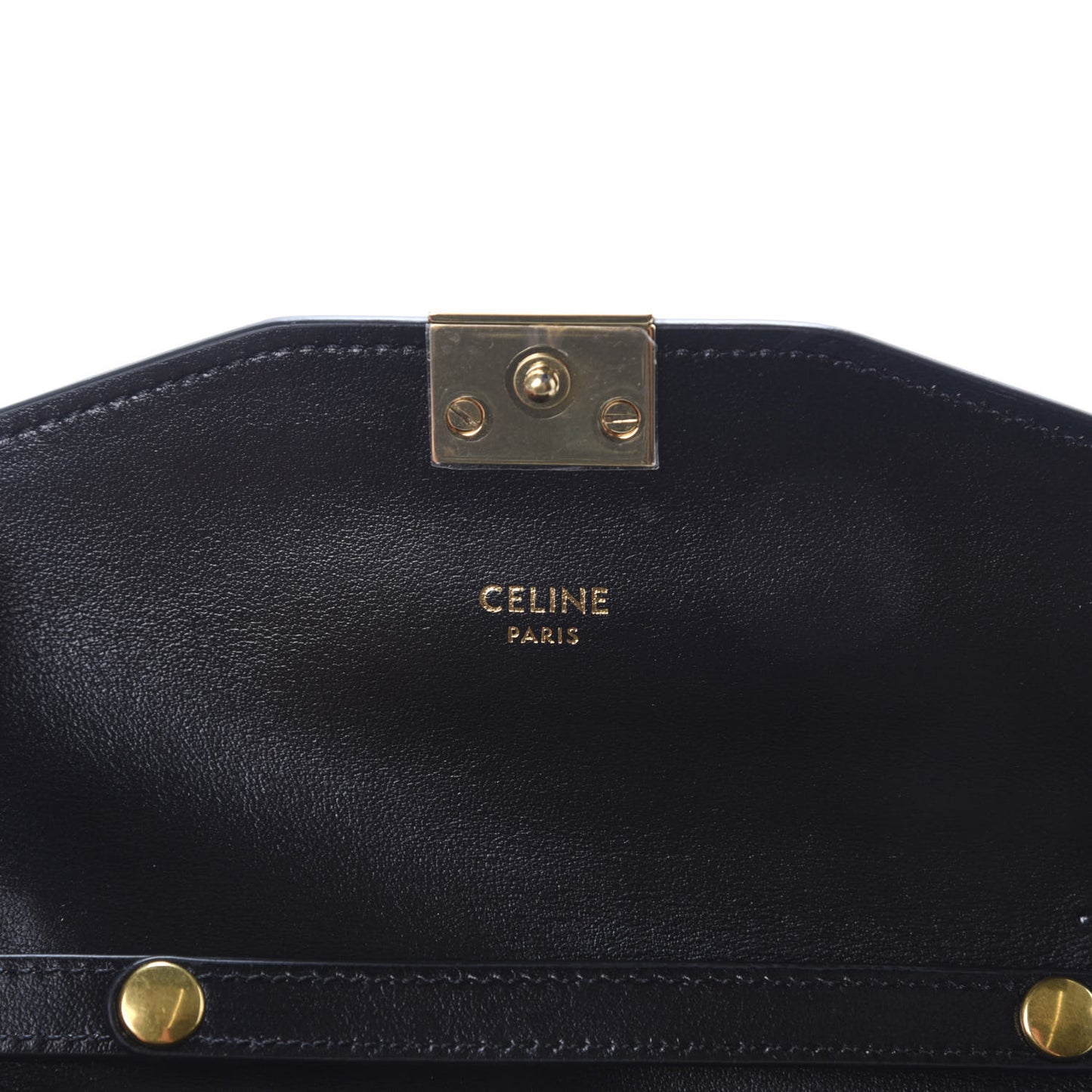 Shiny Smooth Calfskin C Wallet On Chain Bag Black