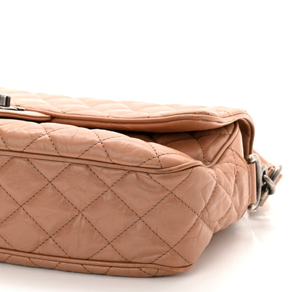 Chanel Aged Calfskin Quilted Medium Chain Detail Flap Light Brown 8 of 11