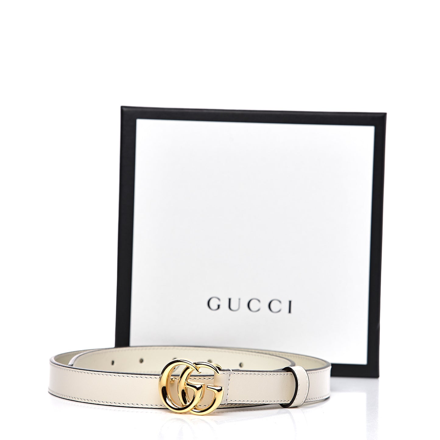 Plutone Calfskin Double G 20mm Belt 80 32 Mystic White