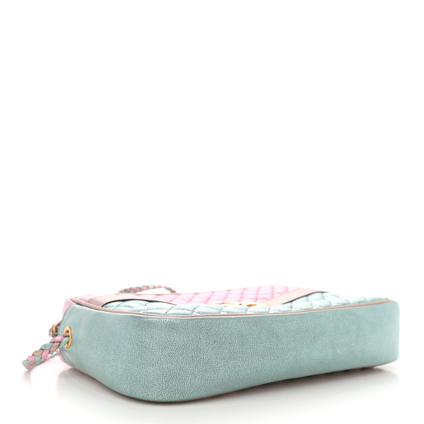 Laminated Nappa Trapuntata Small Zumi Shoulder Bag Rosa Lago Rame