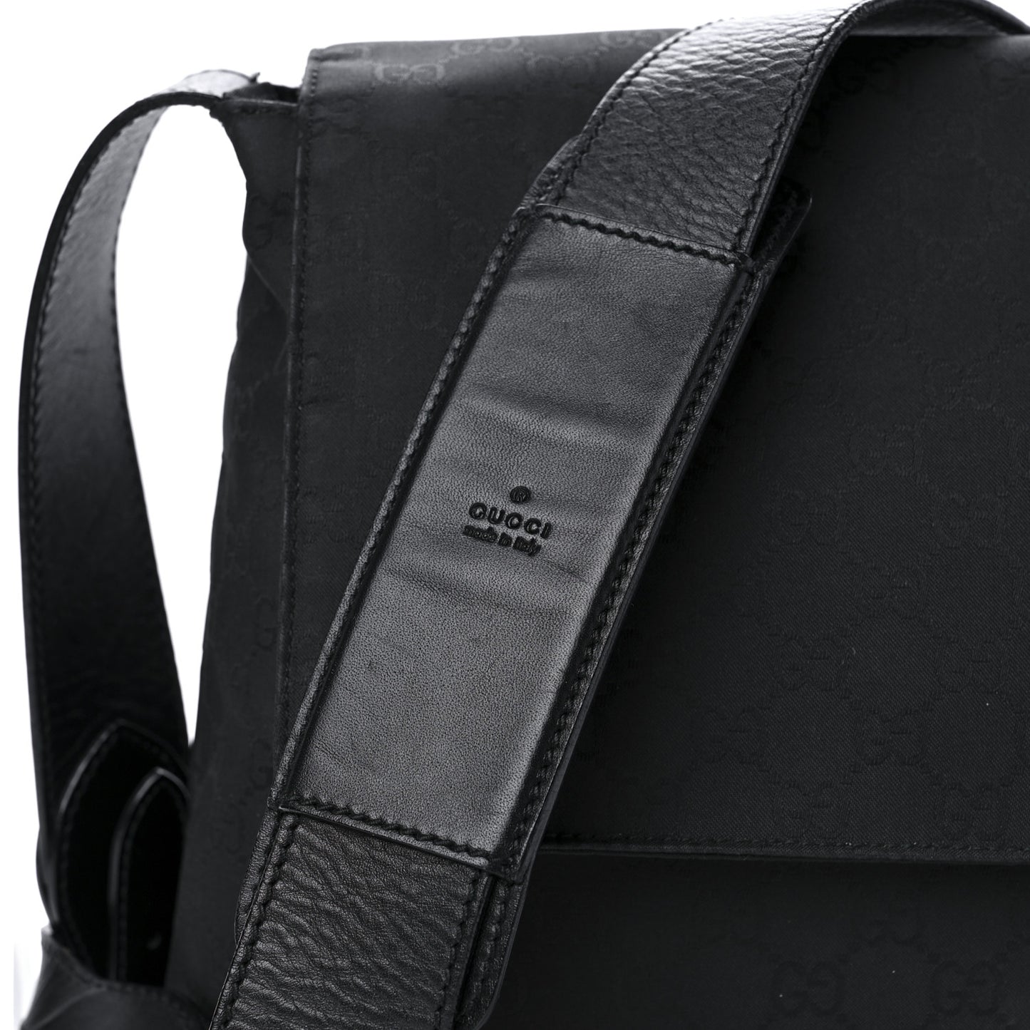 Nylon Monogram Messenger Bag Black