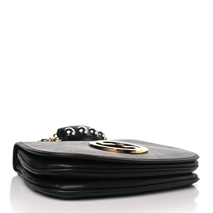 Gucci Roxy Calfskin Web Medium Studded Blondie Shoulder Flap Bag Black 4 of 10