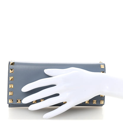 Valentino Garavani Calfskin Rockstud Wallet Stone 2 of 7