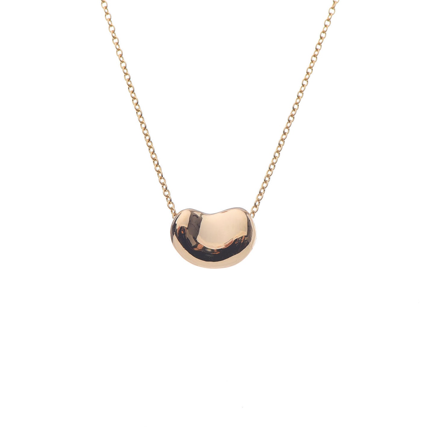 18K Yellow Gold 11mm Elsa Peretti Bean Pendant Necklace