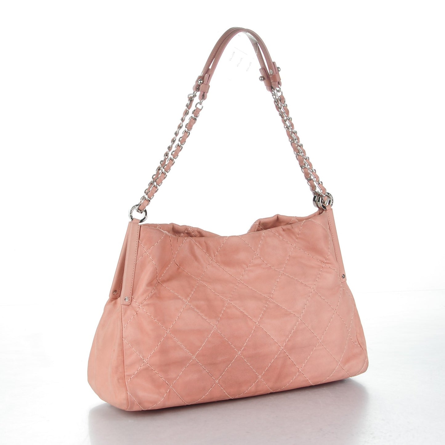 Iridescent Calfskin Small Sea Hit Tote Pink