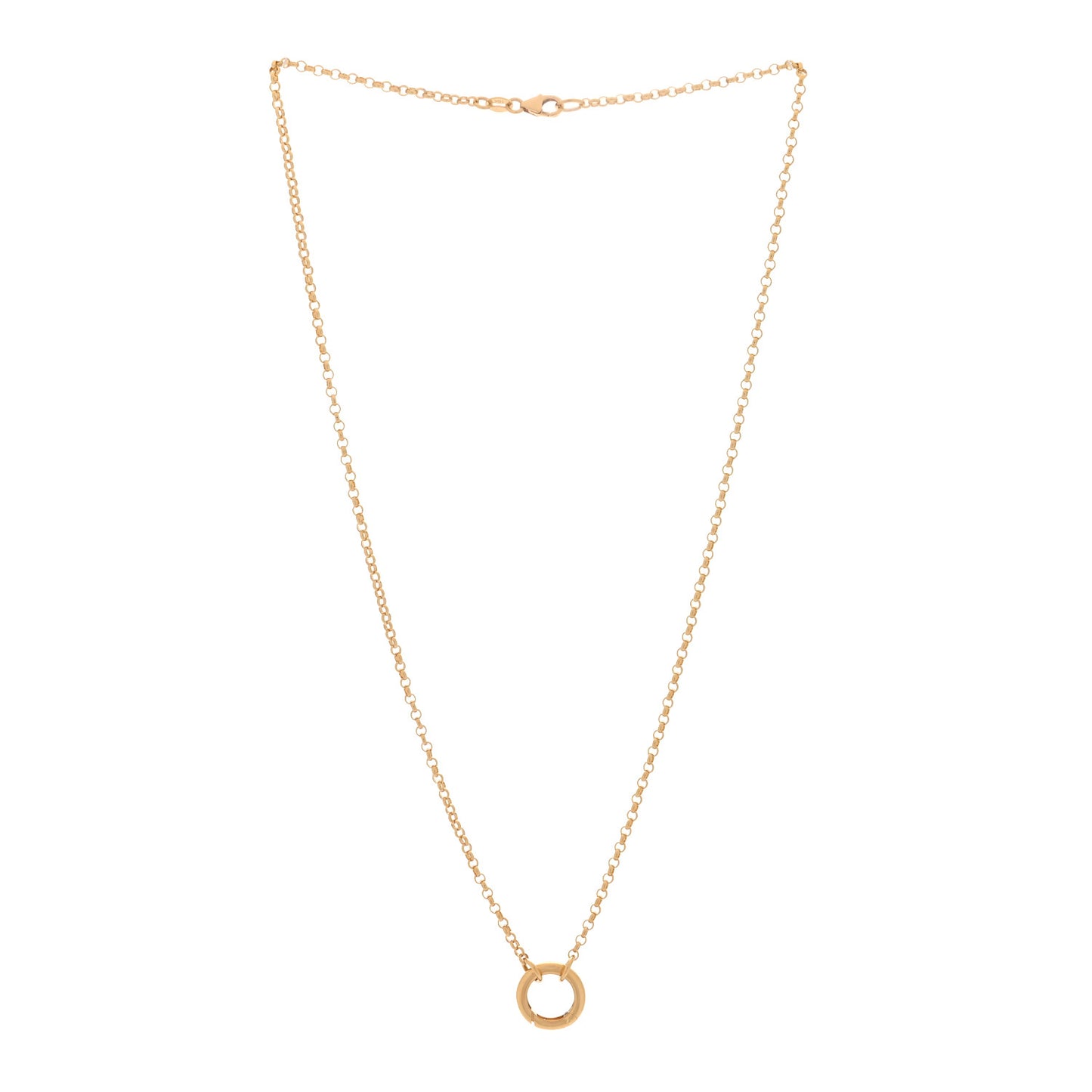 18K Yellow Gold Small Belcher Chain Chubby Annex Link Necklace
