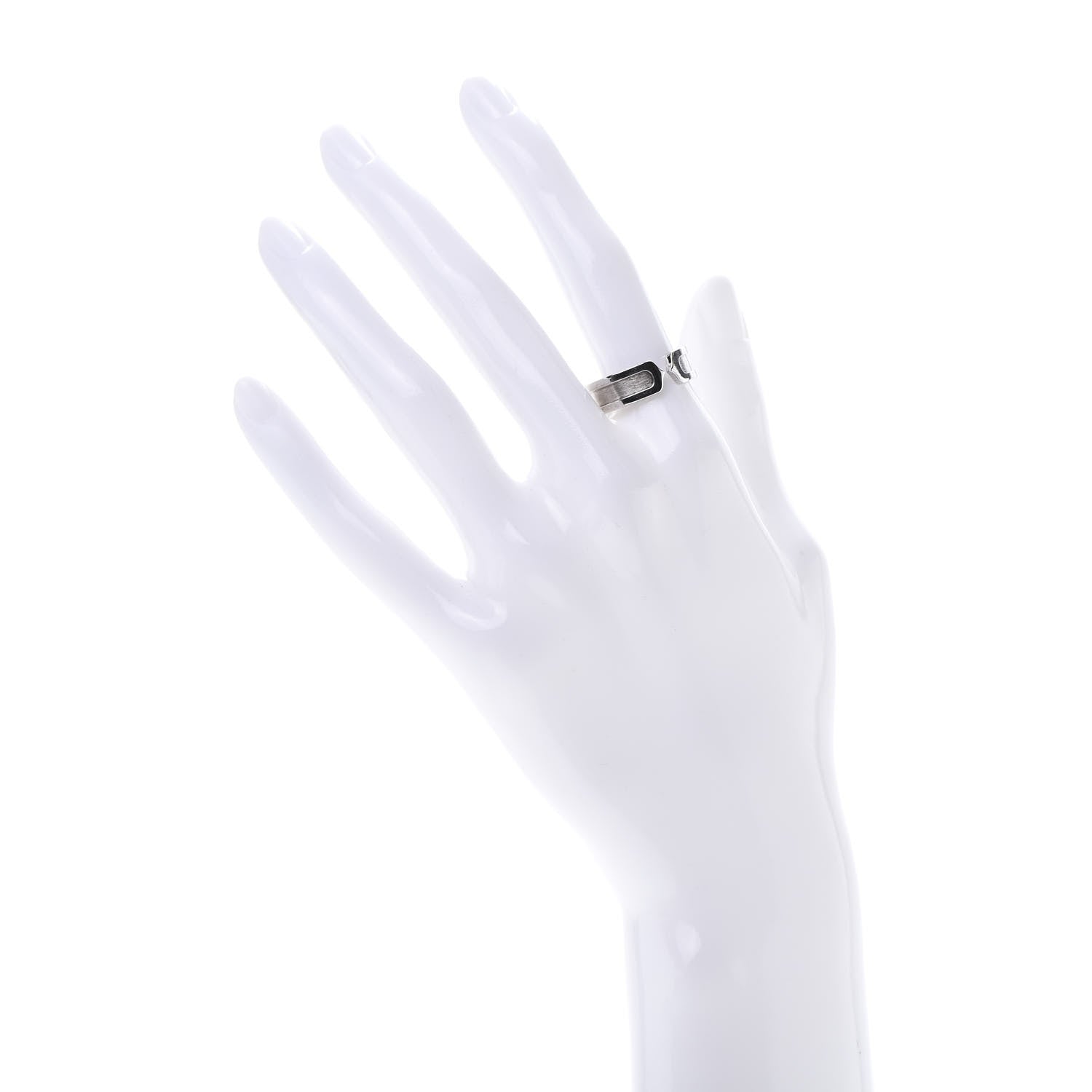 Cartier 18K White Gold 6.5mm C De Ring 54 6.75 2 of 5
