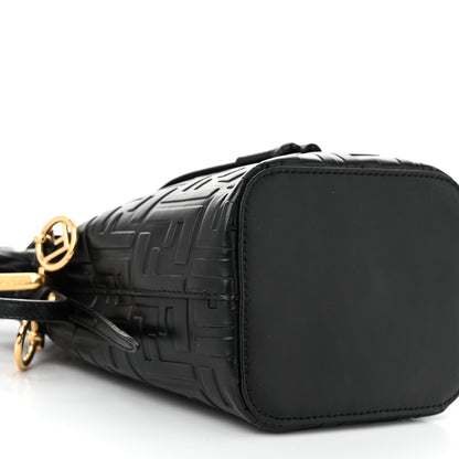 Fendi Vitello Liberty F is Fendi FF 1974 Embossed Mini Mon Tresor Bucket Bag Black 9 of 10