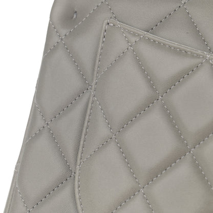 Chanel Lambskin Quilted Jumbo Double Flap Grey 12 of 15