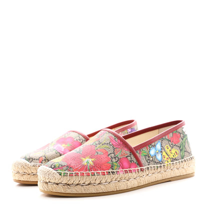 Gucci GG Supreme Monogram Tian Womens Espadrilles 36.5 Beige Ebony Multicolor Rosso 4 of 13