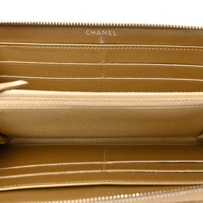 Chanel Metallic Lambskin Star Embossed Medium Zip Around Wallet Gold 5 of 12