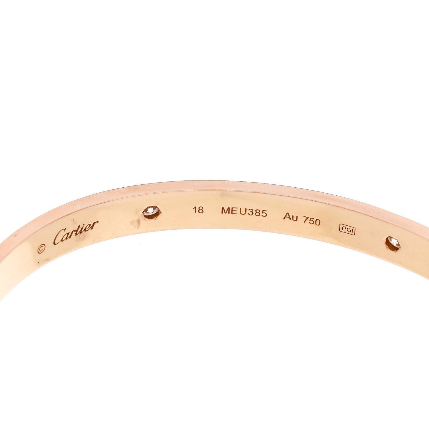 18K Pink Gold 4 Diamond LOVE Bracelet 18