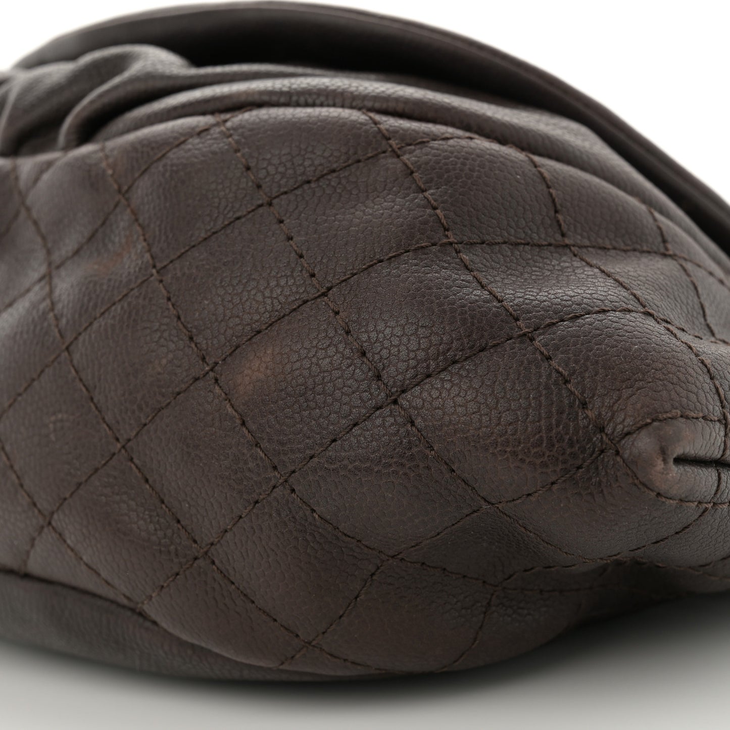 Caviar Large Half Moon Flap Brown