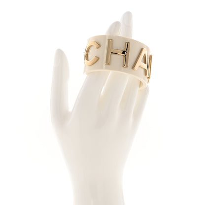 Chanel Resin Metal Cuff White 2 of 5