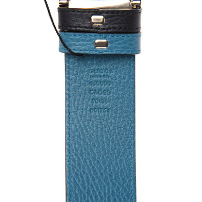 Gucci Dollar Calfskin 1973 Reversible Belt 90 36 Black Deep Cobalt 6 of 6