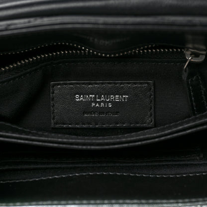 Saint Laurent Calfskin Y Quilted Monogram Toy Loulou Crossbody Bag Black 6 of 12