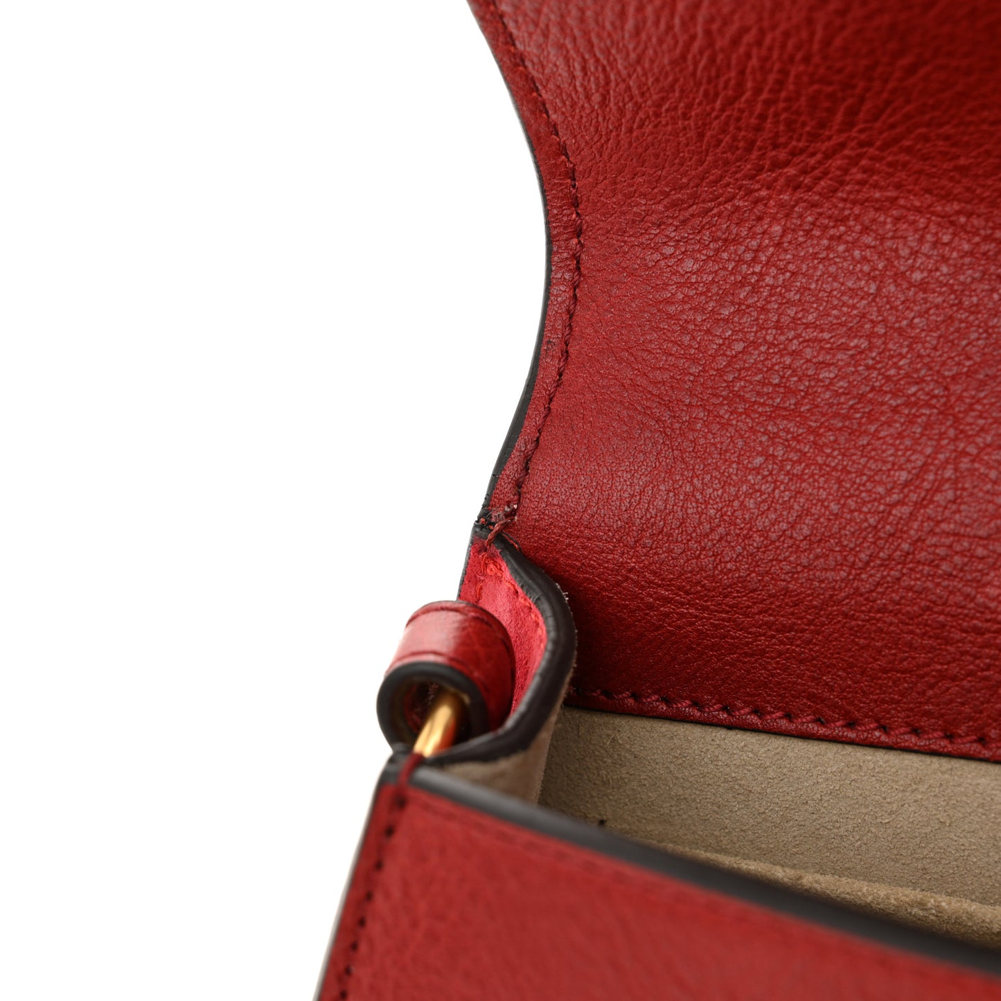 Calfskin Suede Small Nile Bracelet Bag Intense Red