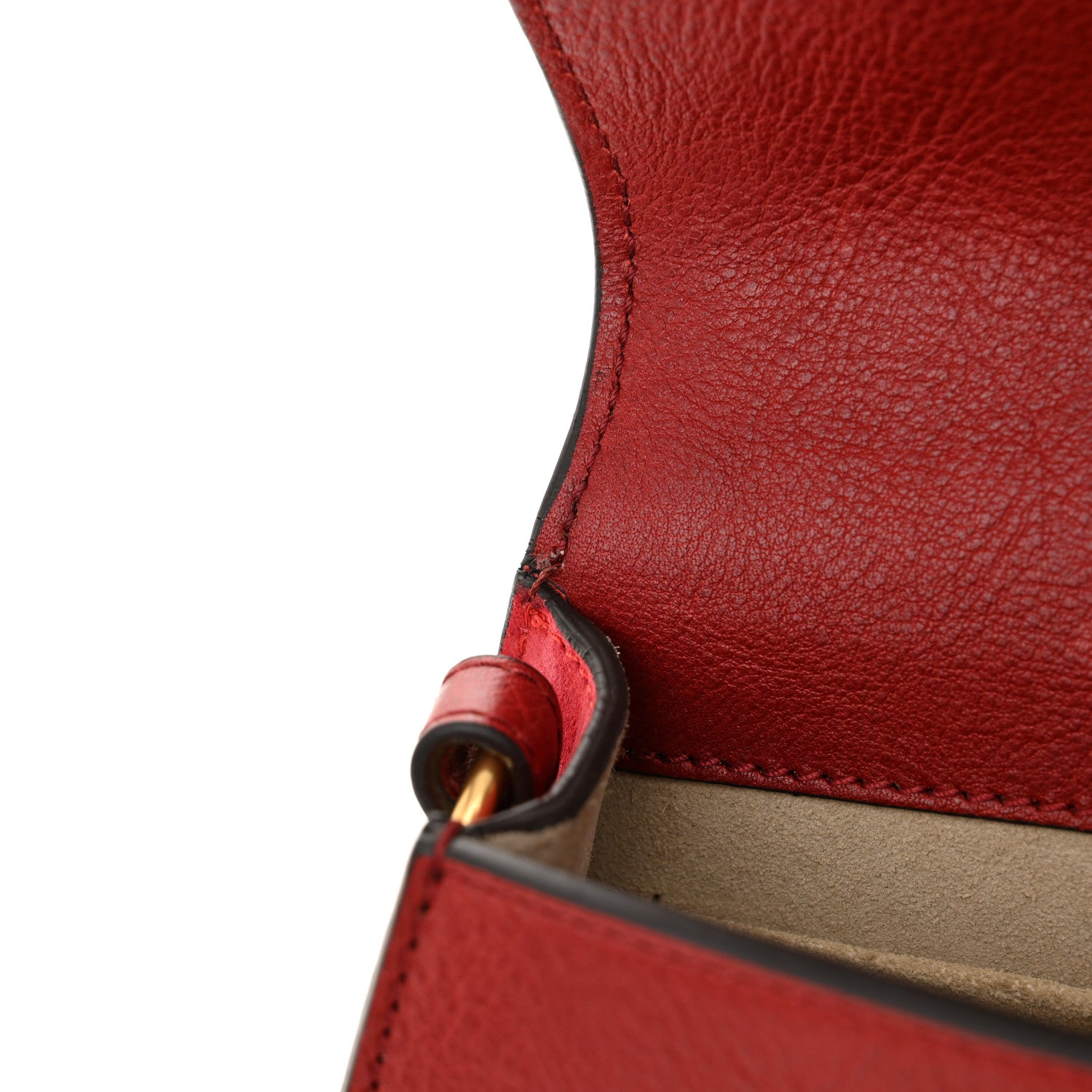 Chloe Calfskin Suede Small Nile Bracelet Bag Intense Red 12 of 12
