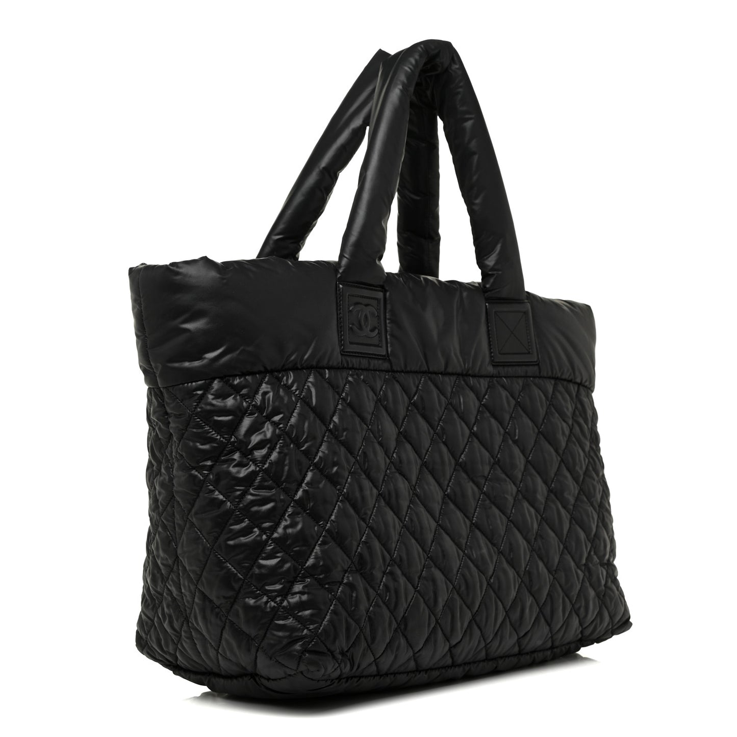 Nylon Quilted Large Coco Cocoon Tote Black
