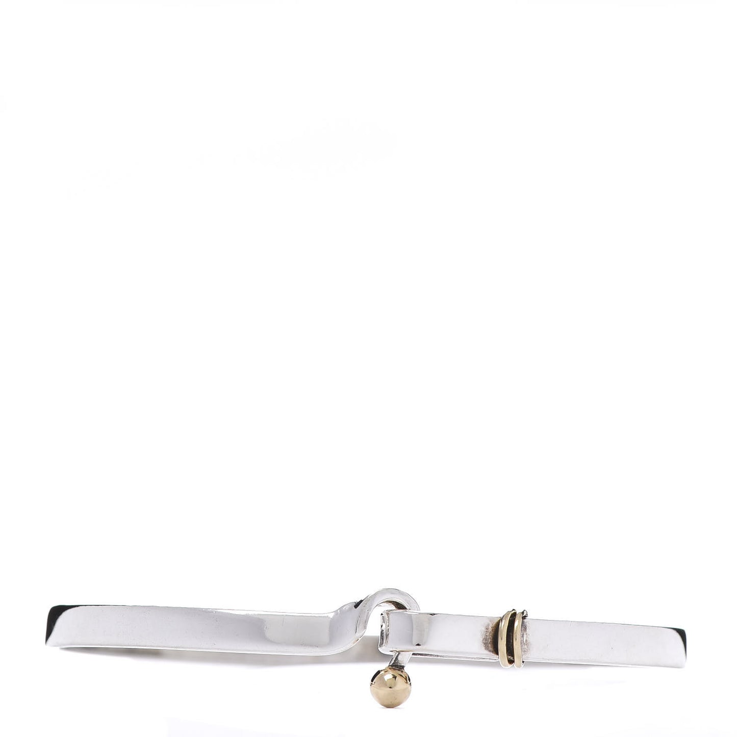 Sterling Silver 18K Yellow Gold Hook Eye Bangle Bracelet