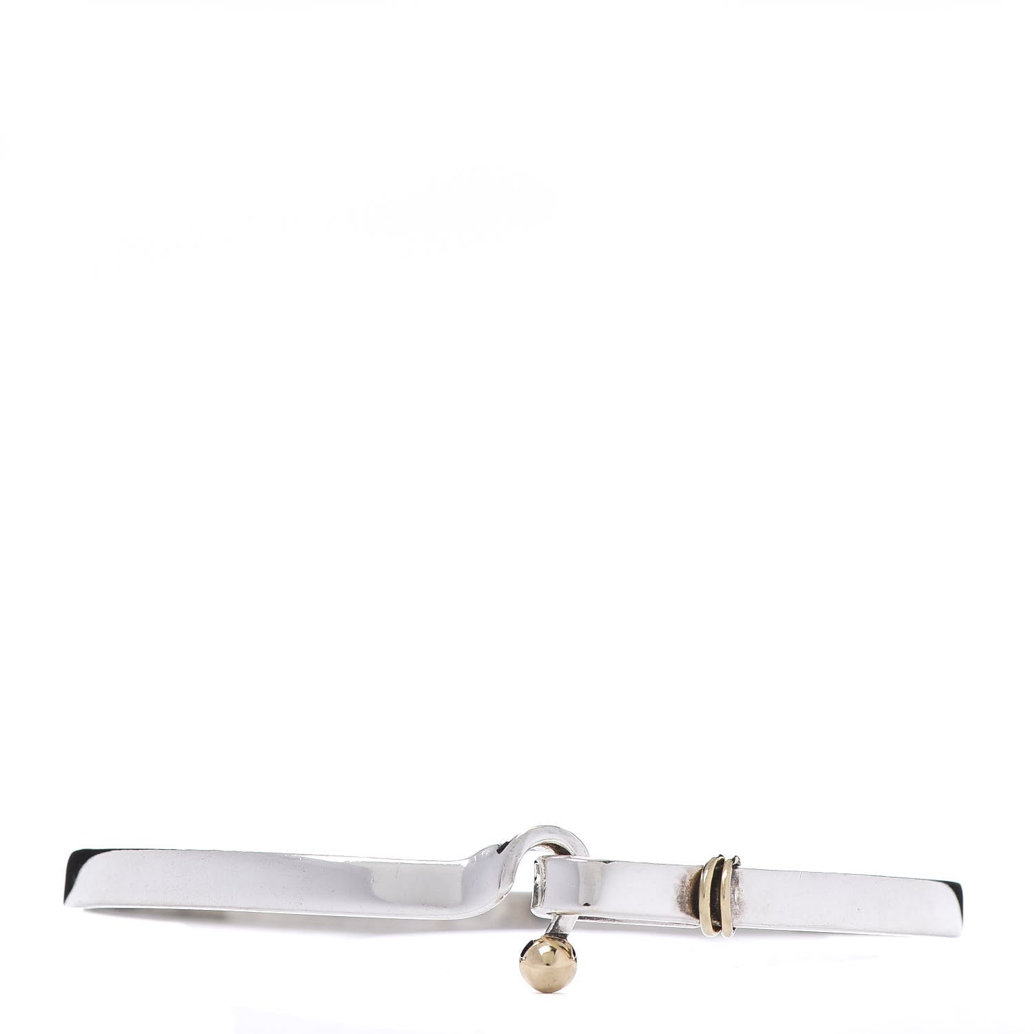 Tiffany Sterling Silver 18K Yellow Gold Hook Eye Bangle Bracelet 1 of 5
