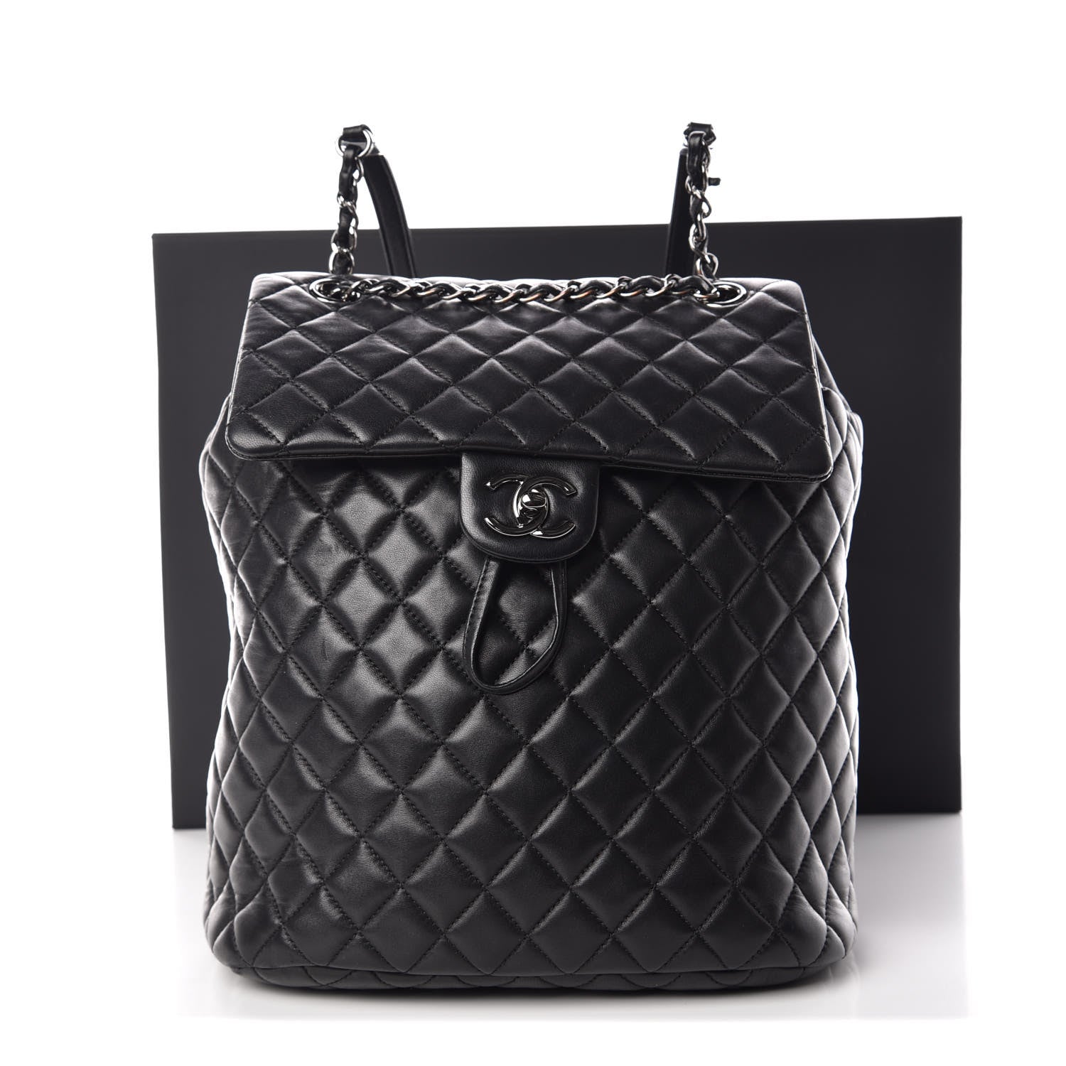 Chanel Lambskin Quilted Large Urban Spirit Backpack Black 10 of 10