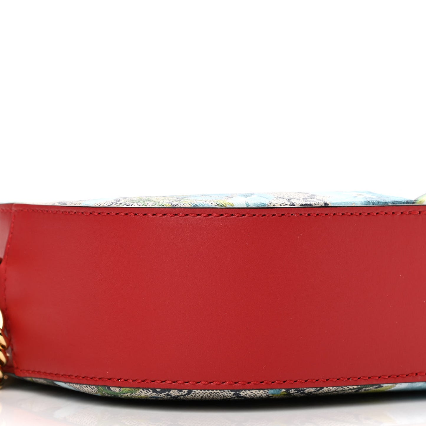 GG Supreme Monogram Blooms Mini Chain Shoulder Bag Beige Blue Navy Hibiscus Red