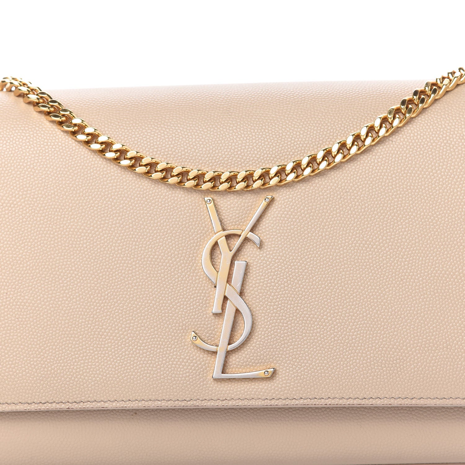 Saint Laurent Grain De Poudre Medium Classic Monogram Kate Satchel Marble Pink 9 of 11
