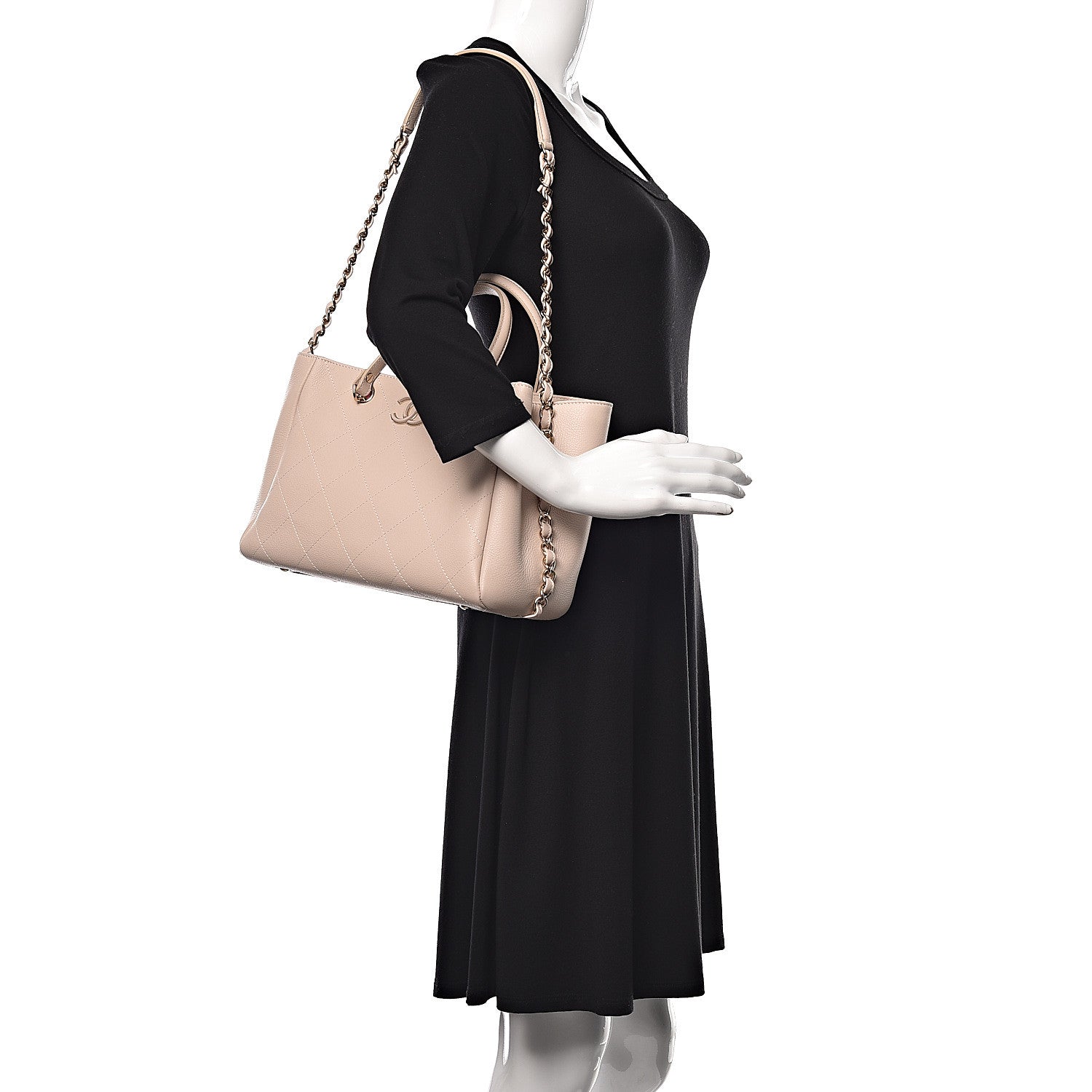 Chanel Bullskin Stitch Small Shopping Tote Light Pink 2 of 8