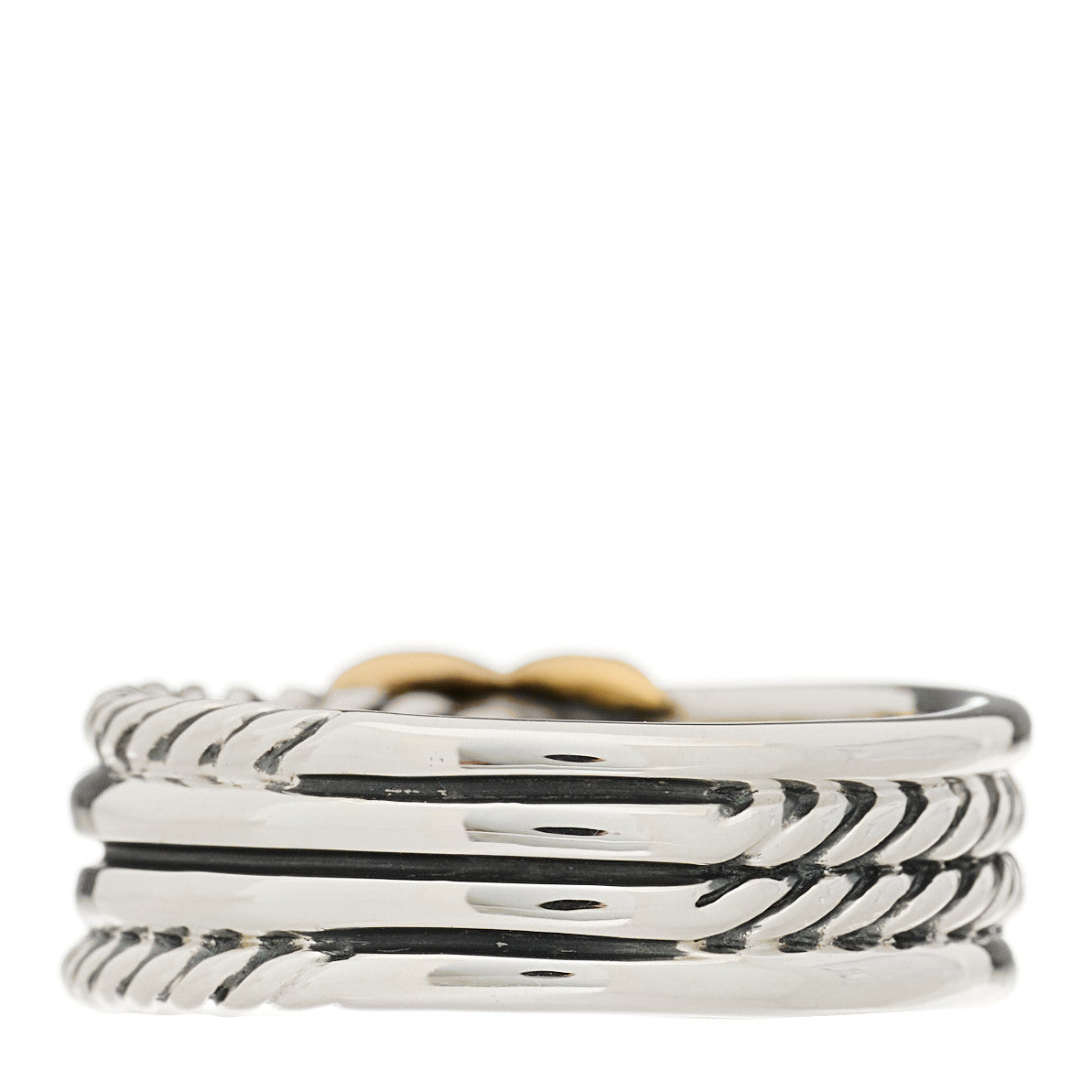 Sterling Silver 18K Yellow Gold 6mm X Crossover Ring 50 5.5