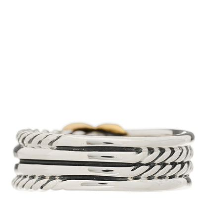 David Yurman Sterling Silver 18K Yellow Gold 6mm X Crossover Ring 50 5.5 3 of 5