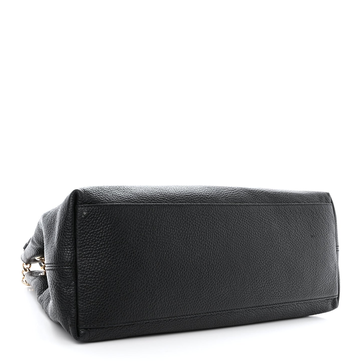 Pebbled Calfskin Medium Soho Chain Shoulder Bag Black