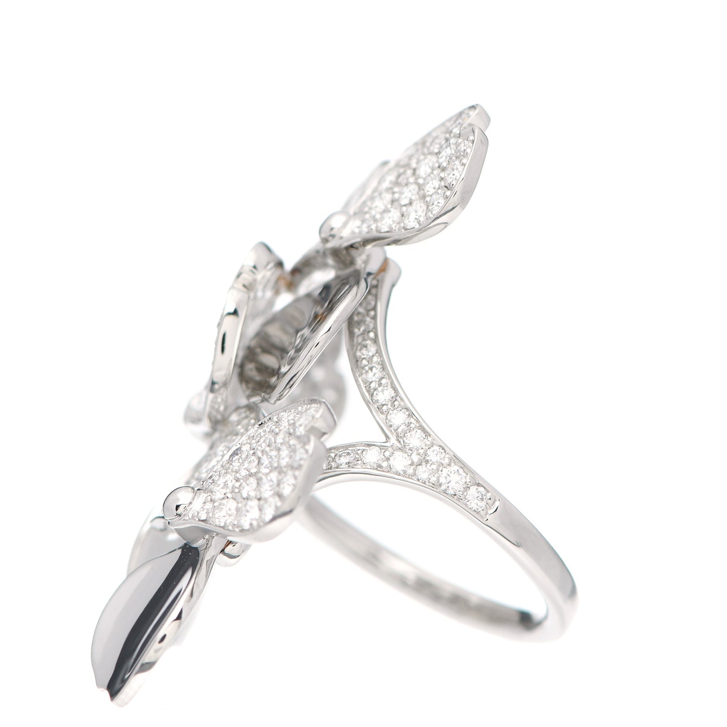 Platinum Diamond Paper Flowers Cluster Ring 52 6