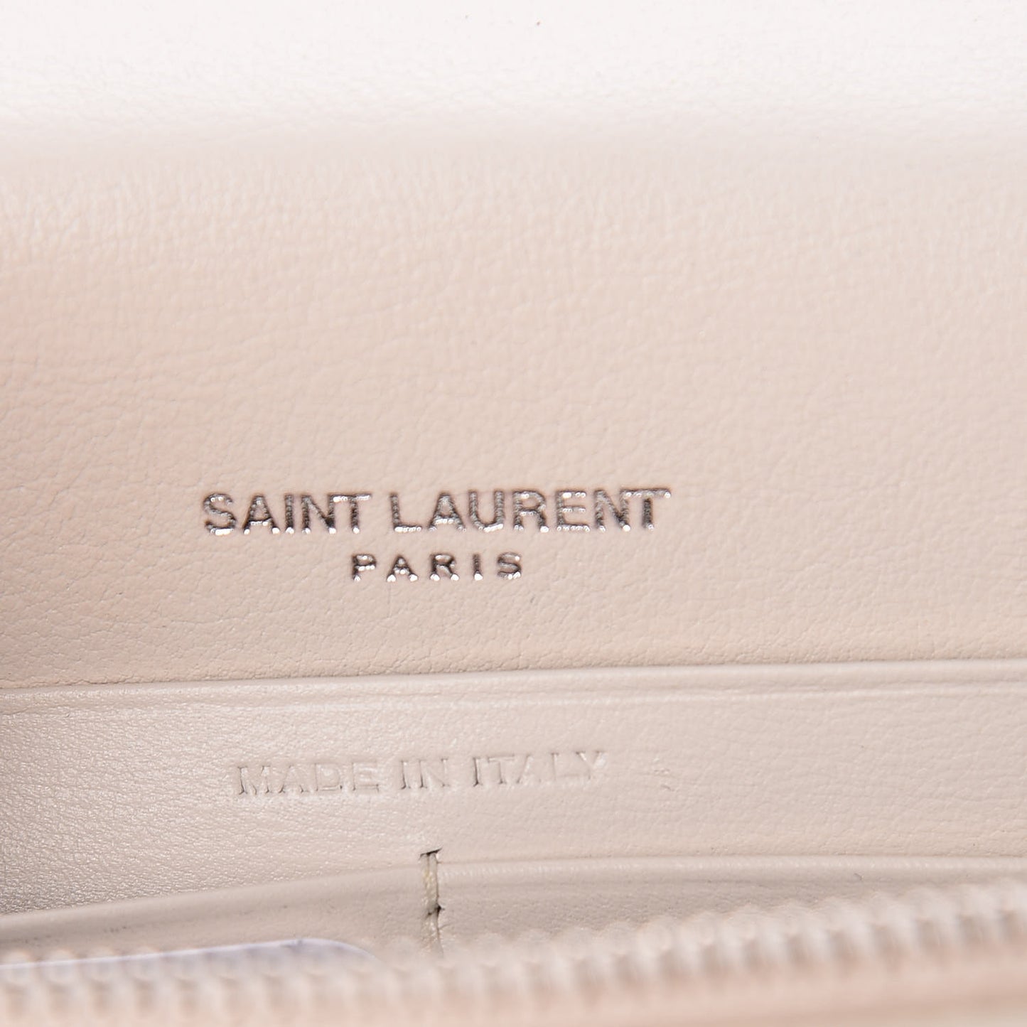 Calfskin Bead Embellished Kate Monogram Tassel Chain Wallet White