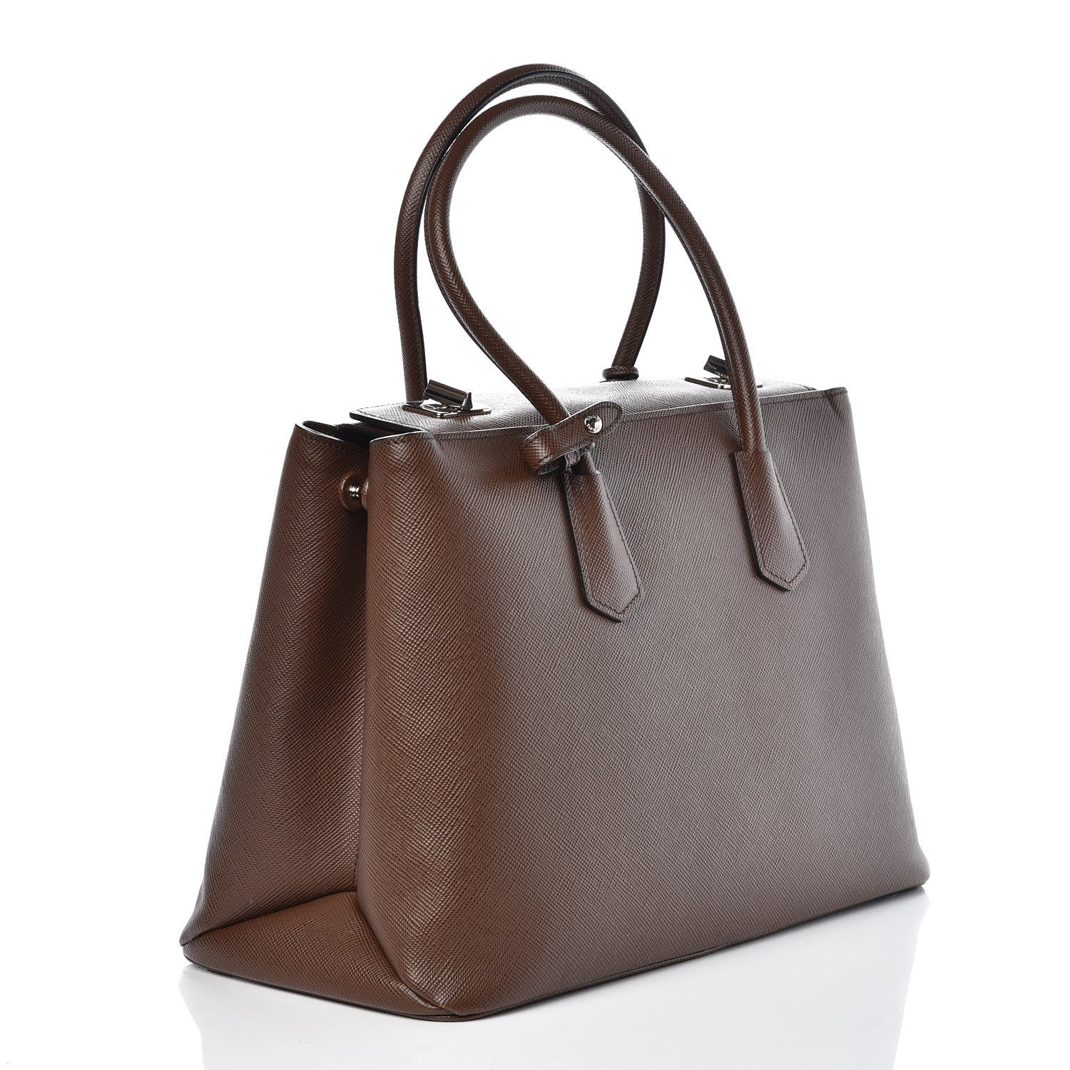 Prada Saffiano Cuir Twin Tote Cocoa 3 of 11