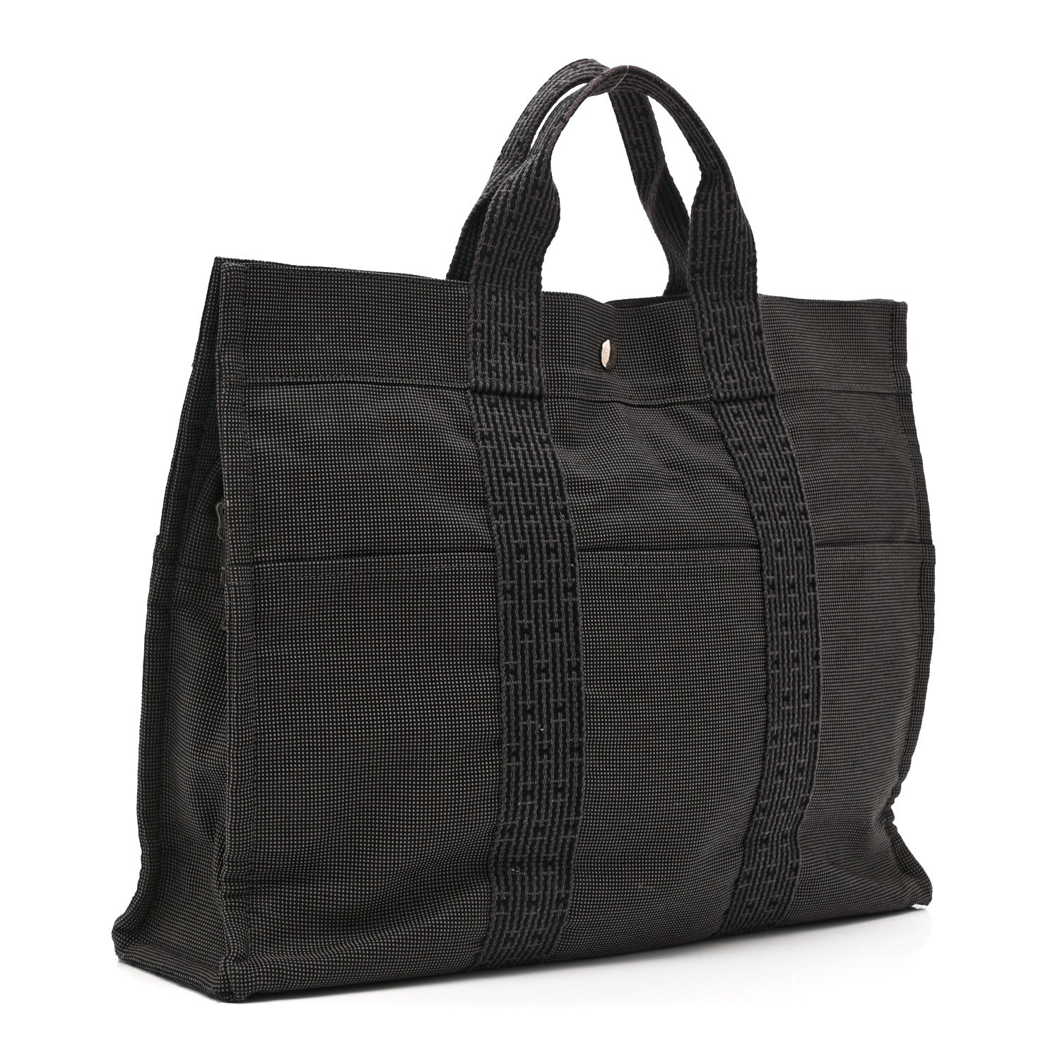 Hermes Canvas Herline MM Tote Grey 3 of 9