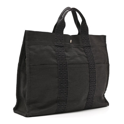 Hermes Canvas Herline MM Tote Grey 3 of 9