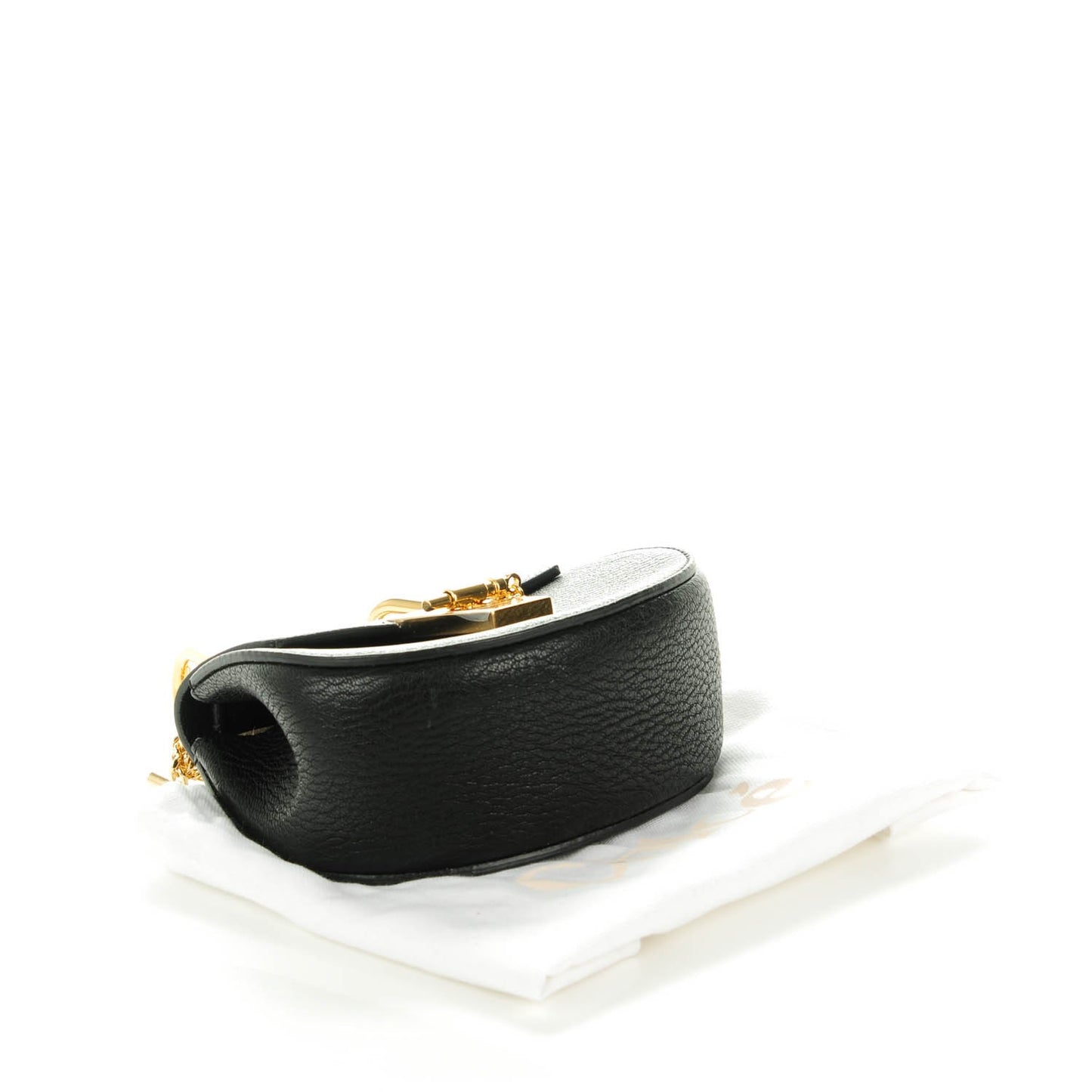 Grained Lambskin Nano Drew Shoulder Bag Black
