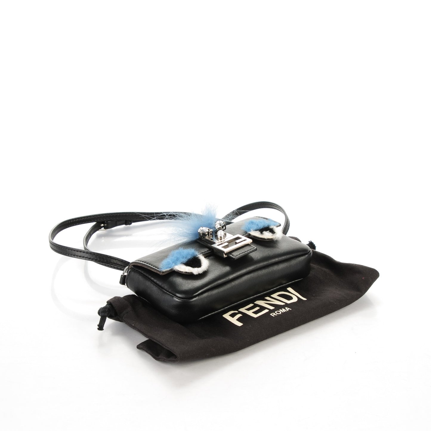Nappa Rabbit Fox Fur Micro Buggie Baguette Black