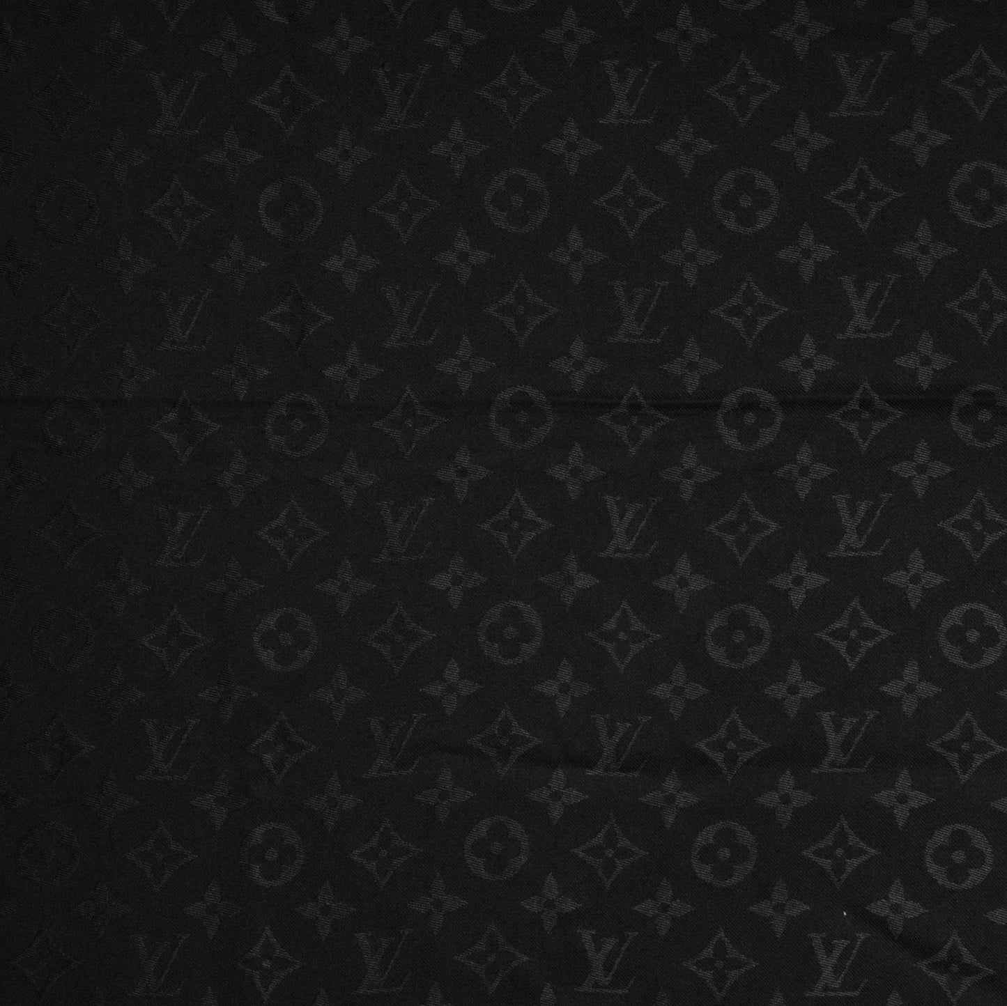 Silk Wool Monogram Shawl Black