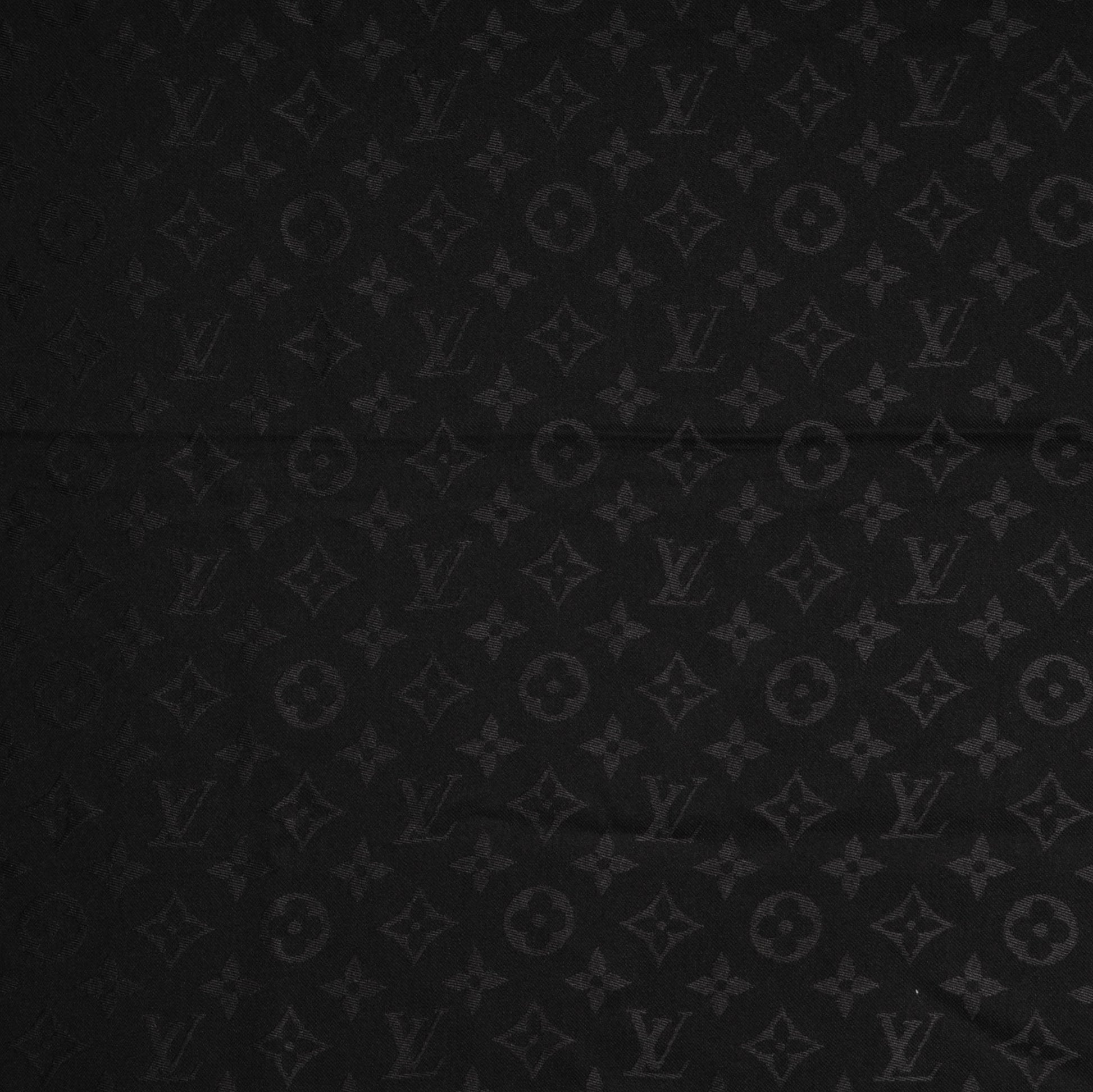 Louis Vuitton Silk Wool Monogram Shawl Black 1 of 5