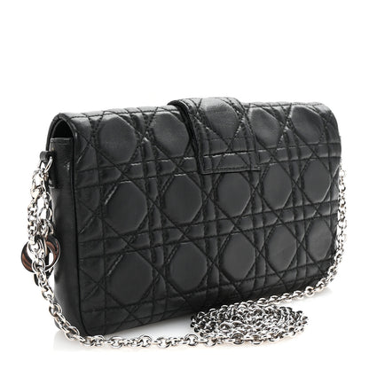Christian Dior Lambskin Cannage Miss Dior Promenade Pouch Black 3 of 9