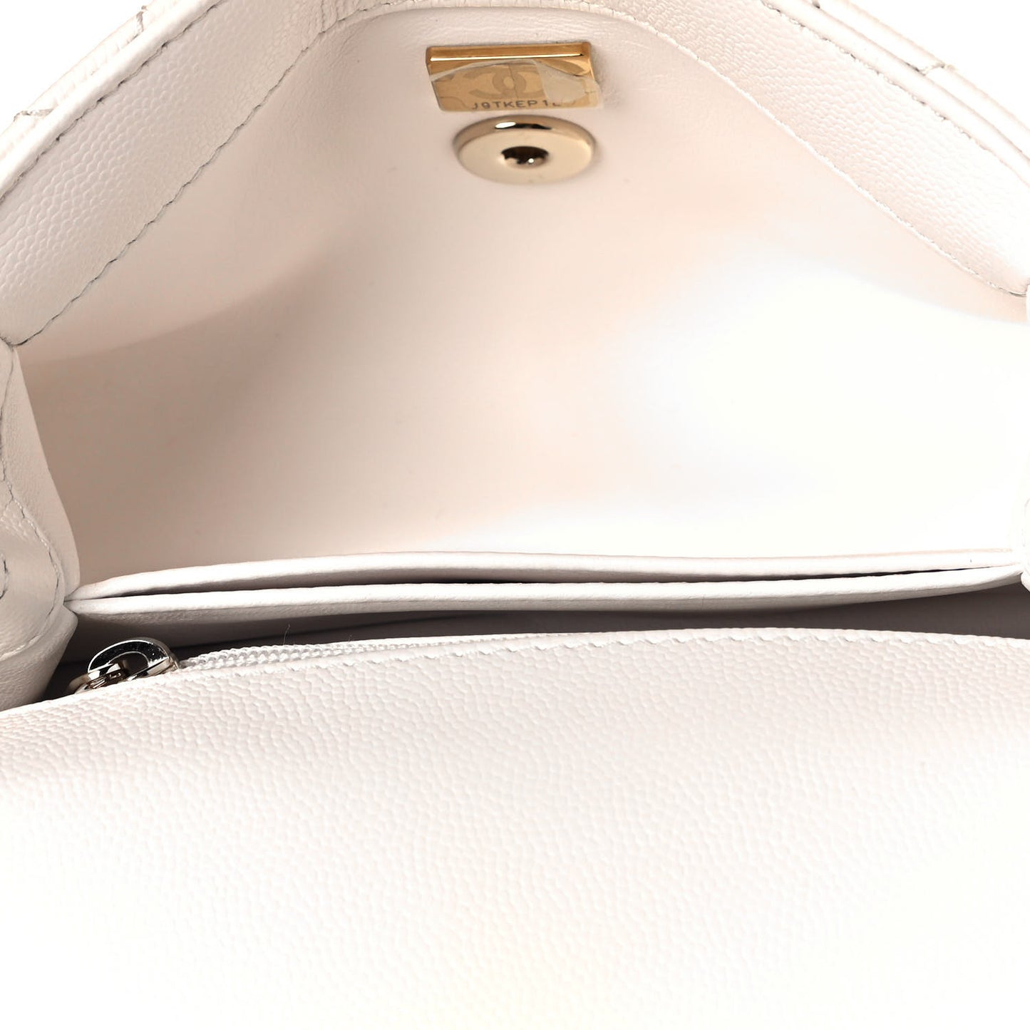 Caviar Quilted Extra Mini Coco Handle Flap White