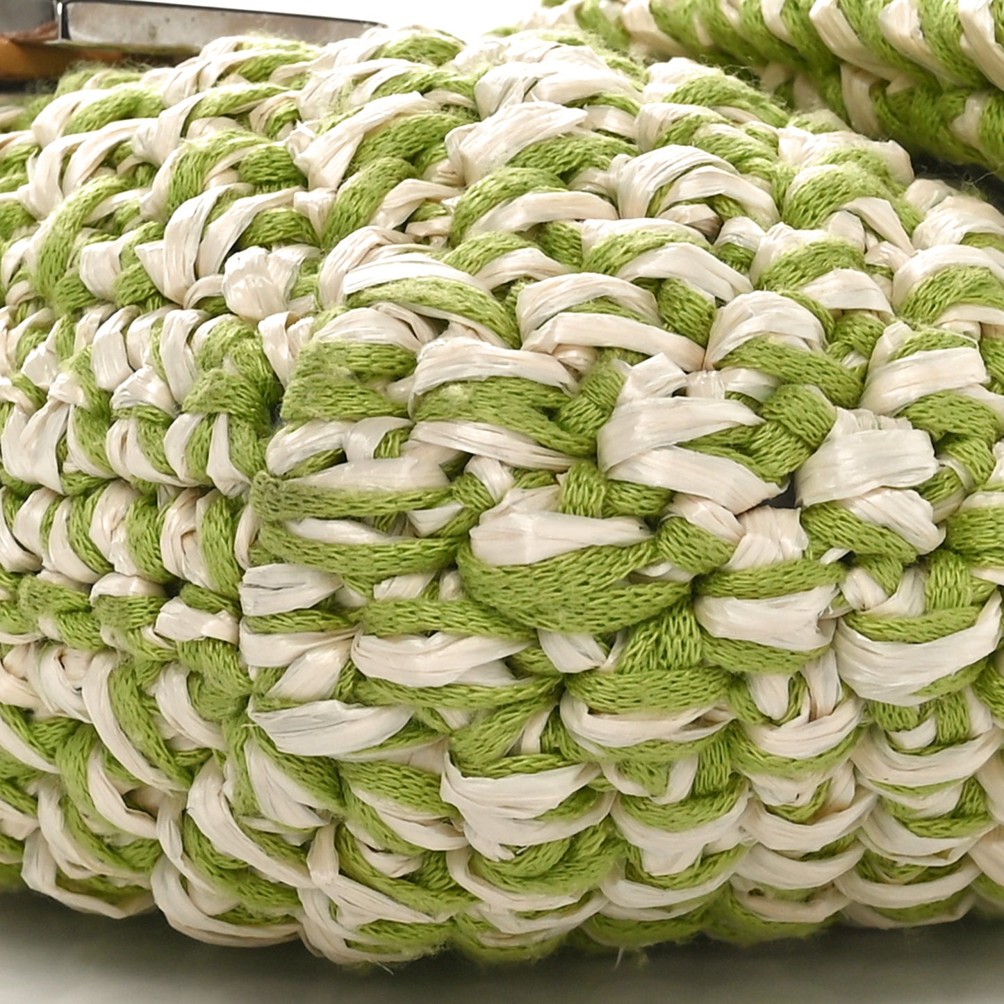 Woven Straw Baguette Green