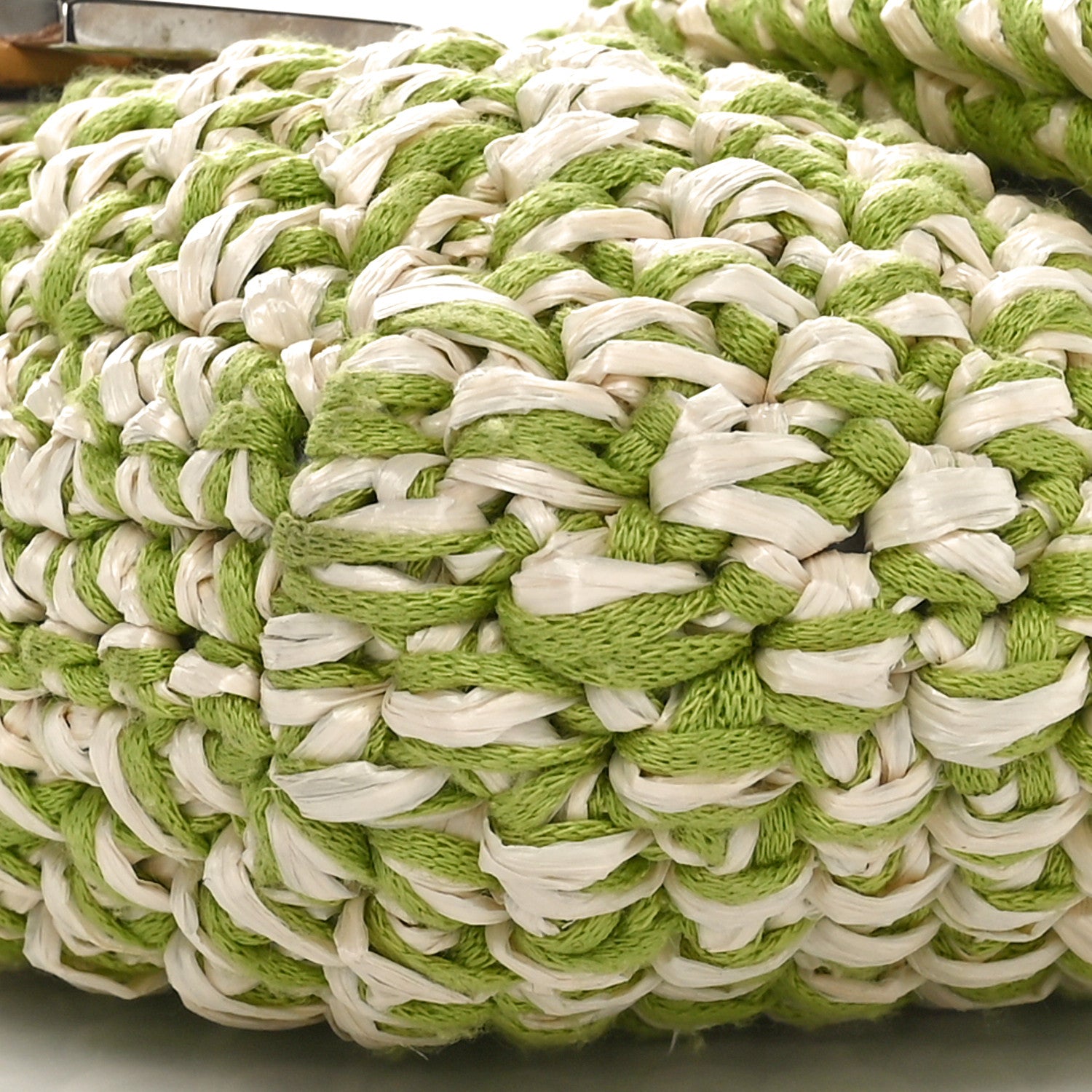 Fendi Woven Straw Baguette Green 9 of 9