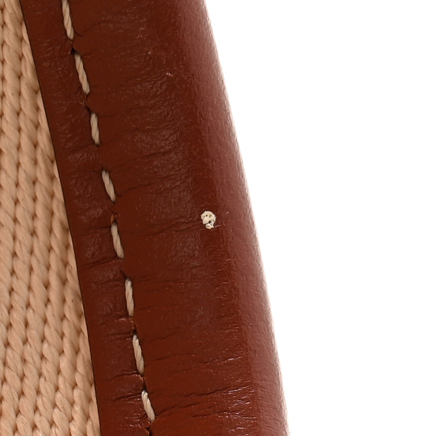 Chloe Cotton Calfskin Large Woody Ribbon Tote White Brown 12 of 13