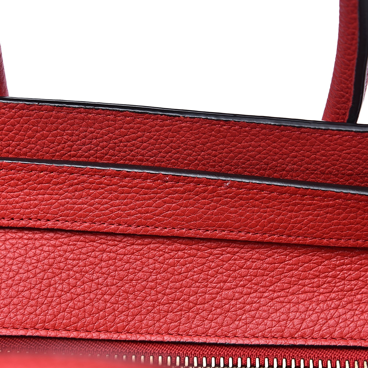 Celine Drummed Calfskin Micro Luggage Red 10 of 11