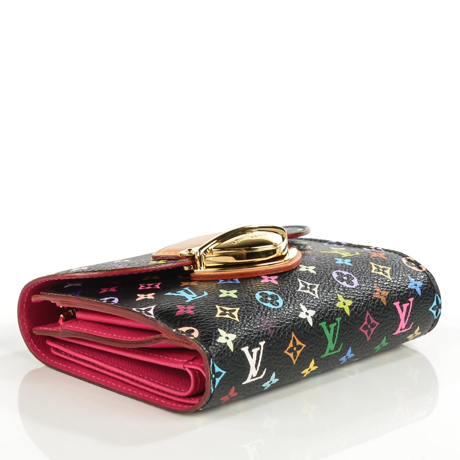 Louis Vuitton Monogram Multicolor Joey Wallet Black Grenade 4 of 8