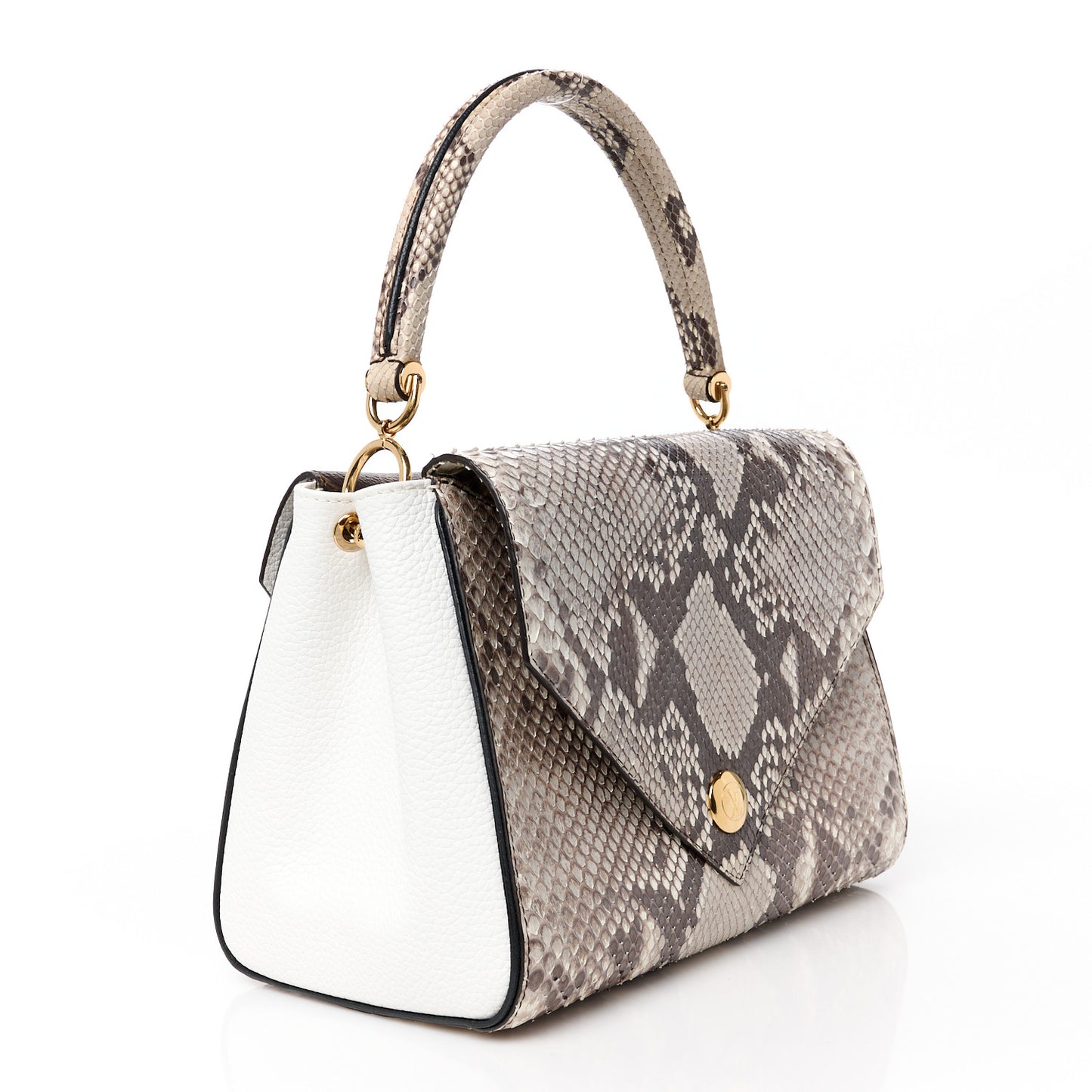 Snakeskin Monogram Double V Creme